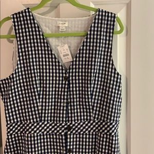 J crew navy gingham dress